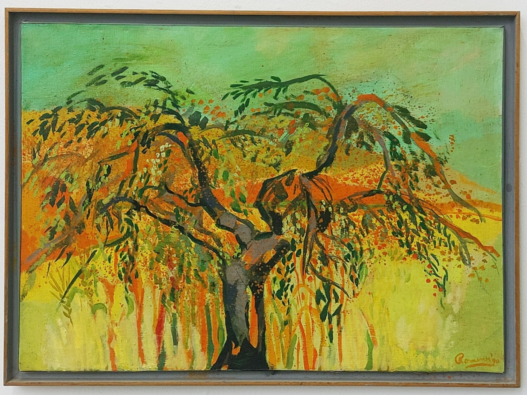 "Le cerisier chez les Blancs Villars",1990, olja på duk 71 x 95 cm
