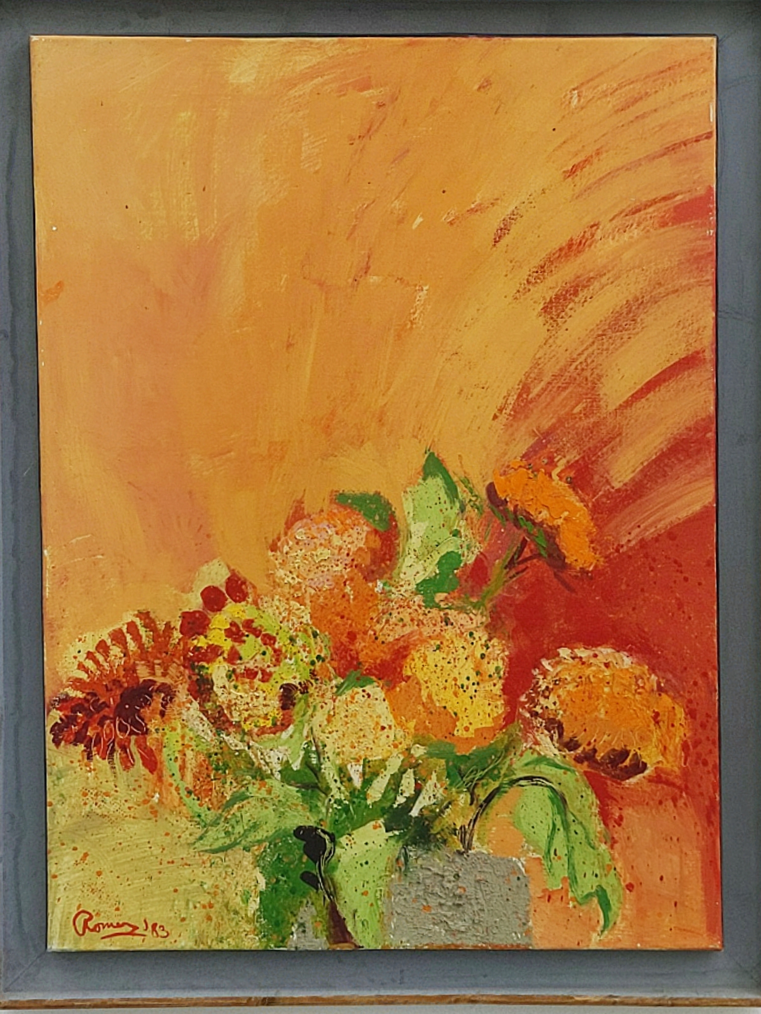 "Bouquet orange", 1983, oja på duk, 91 x 70 cm
