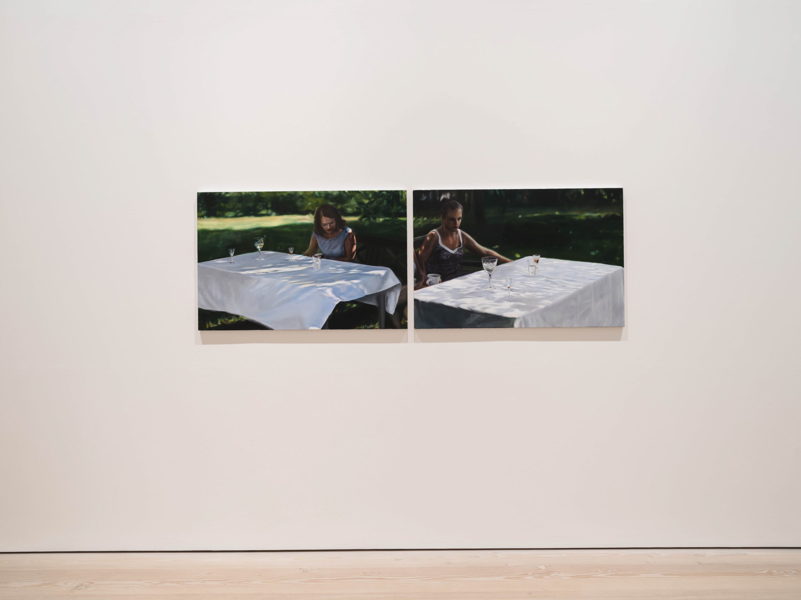 "Au coin du jardin I & II", 2023. 66 x 100 cm x 2 