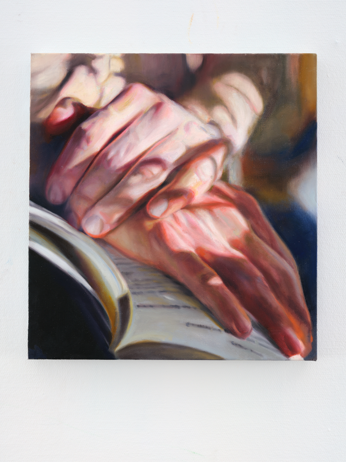 From the series: "THE WORDS" (2021 - 2022).
Hands (Händerna), 2022. Oil on canvas, 47 X 46  cm. Photo: Jean Baptiste Béranger
