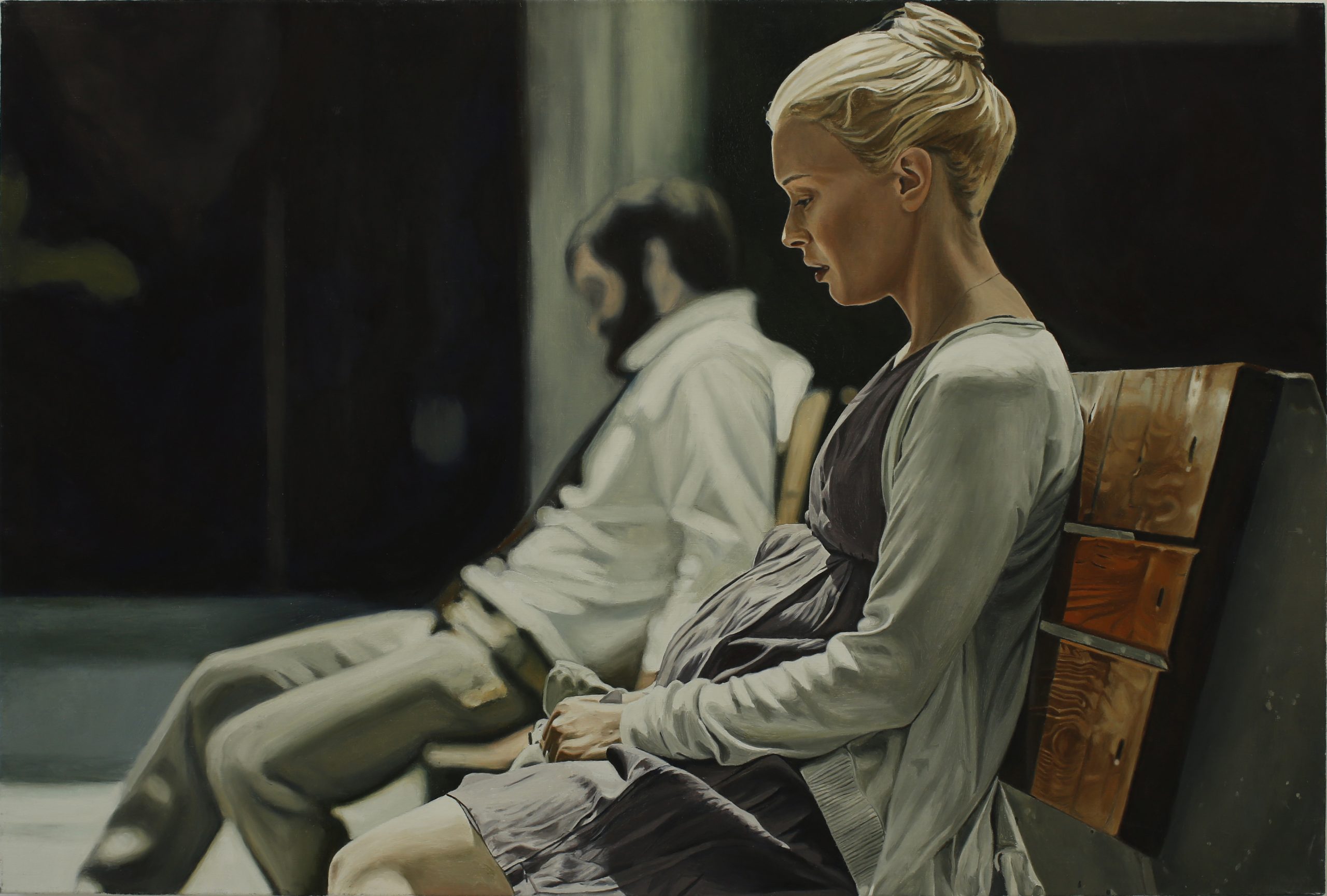 Niklas Holmgren, "Sittande", 2016, Oil on canvas, 68 x 101 cm
