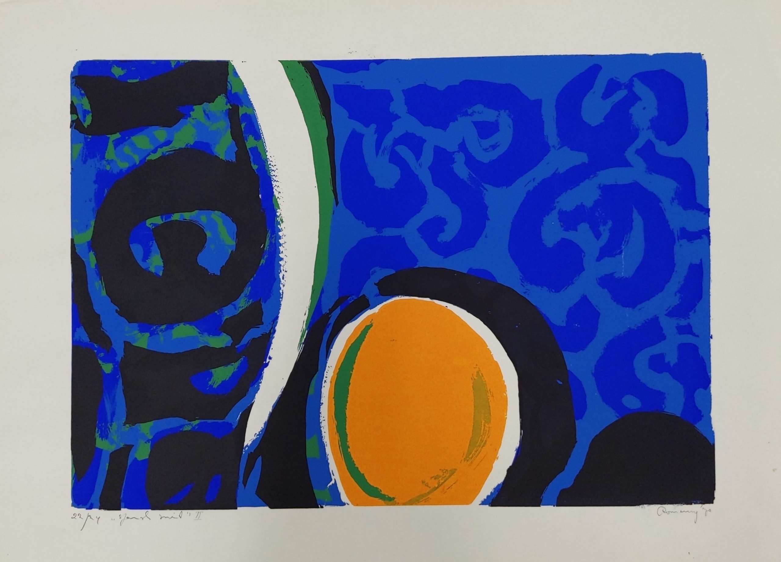 "Soleil nuit",  1970, screentryck, 45 x 61 cm. Ed. 24. 3 200 kr (320 €)