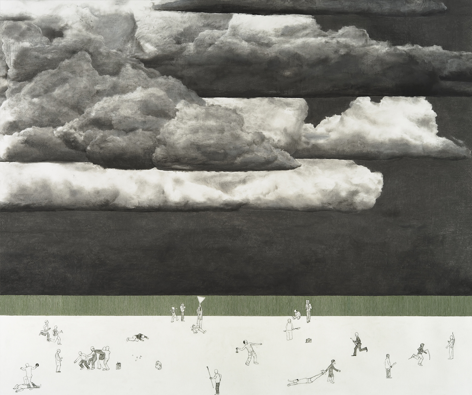 Patrick Nilson, "The Big Darkness" 2006. Soft pastel , charcoal and pencil on paper, 140 x 160 cm